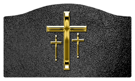 DASHELL-517-GD-SH-BK Gold 3 Crosses Shimmer Black Background